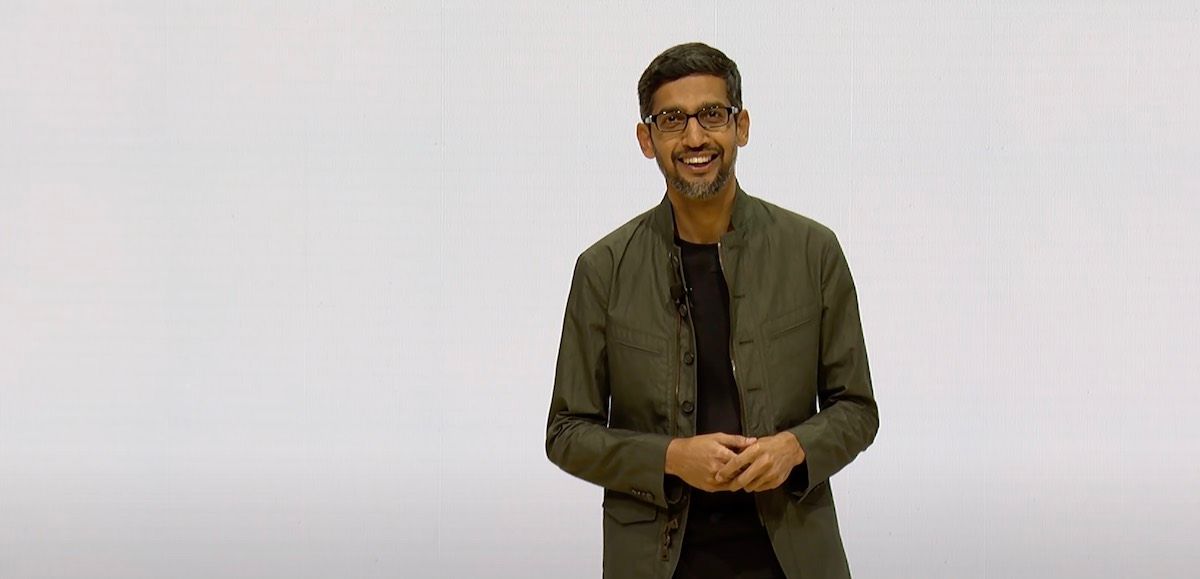 Sundar Pichai on stage at GDC 2019