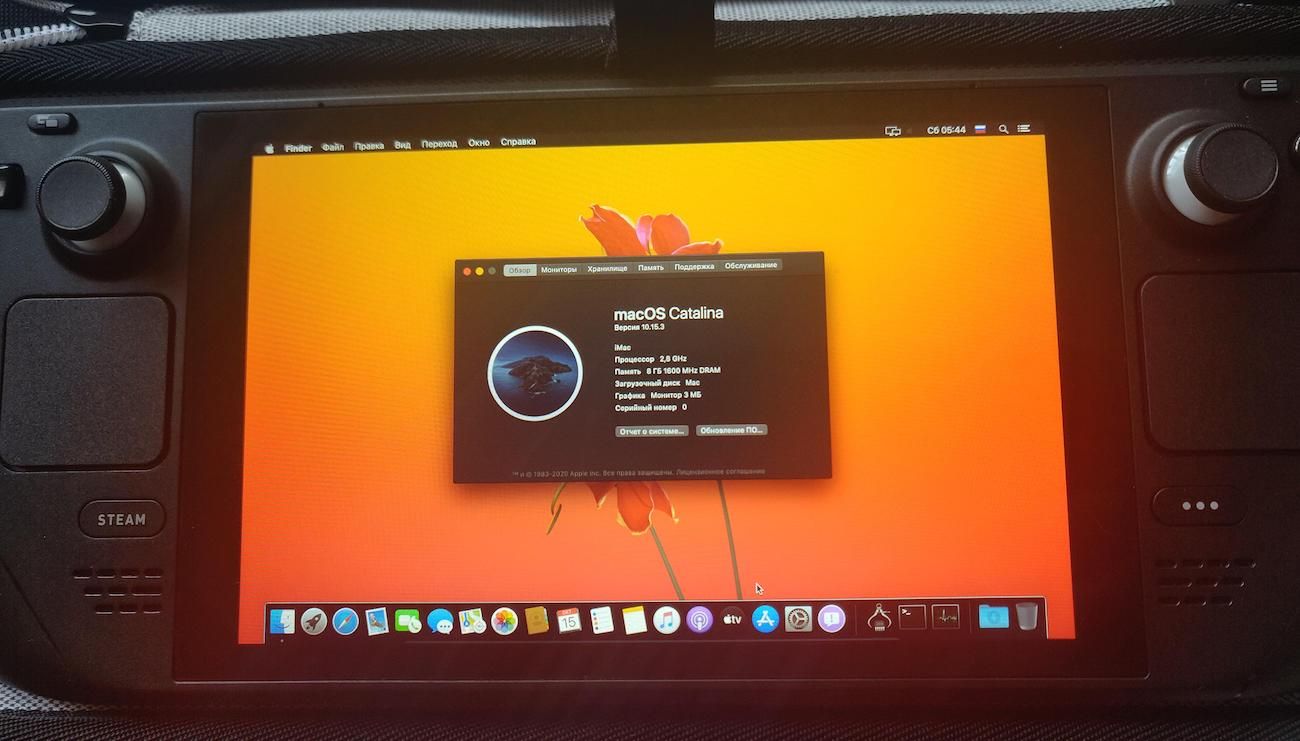 macOS Catalina running on a Steam Deck