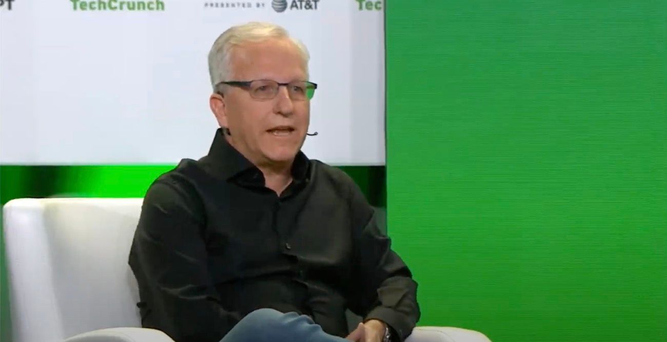 Mike Verdu, VP of Games at Netflix, speaking at TechCrunch Disrupt 2022