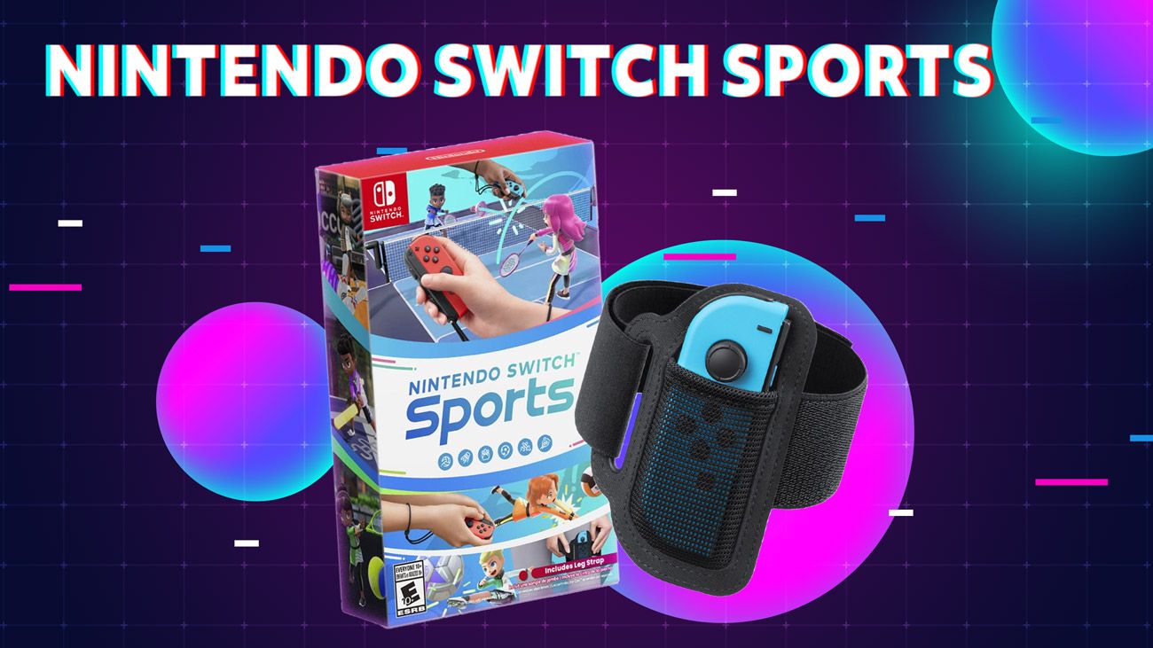 Nintendo Switch Sports game and leg strap for Nintendo Switch