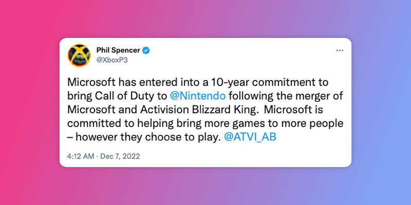 Microsoft commits to Call of Duty on Nintendo and Steam