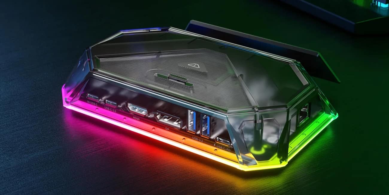 JSAUX reveal new transparent RGB dock for handheld gaming PCs
